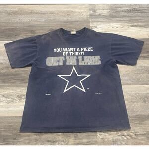 Vintage 90s 1994 Nutmeg Mills Navy Mens XL Dallas Cowboy‎ Football NFL T-Shirt